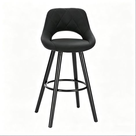 CHICFURN Taburete de bar 43x40x96 cm en tejido antracita, respaldo ergonómico y reposapiés (1/5)