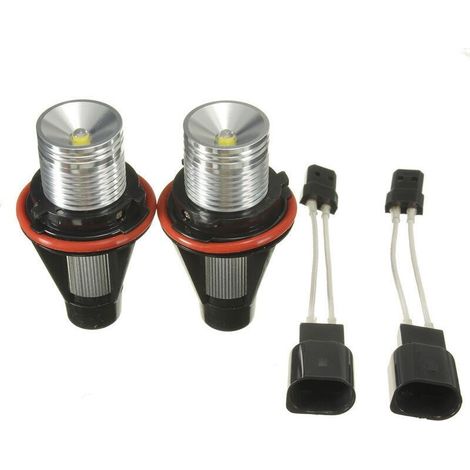 2pcs LED Angel Eyes Halo Bague 10W Ampoule Blanc pour BMW E39 E53 E60 E63 E64 E65 (1/4)