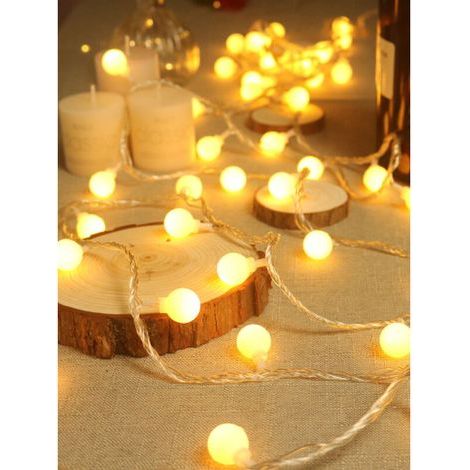 Guirlande Lumineuse Exterieure, 10m 80 LEDs Guirlande lumineuse LED à Pile, Étanche IP65, Chambres, Noël Décoration ( Blanc Chaud ) (1/4)