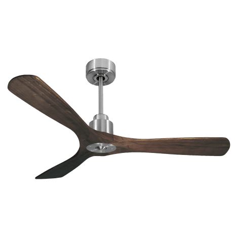 Tenerife Ring - Super destratificateur et ventilateur DC 132 cm  Chrome pales bois sombre sans Lumière 25 à 35 m²