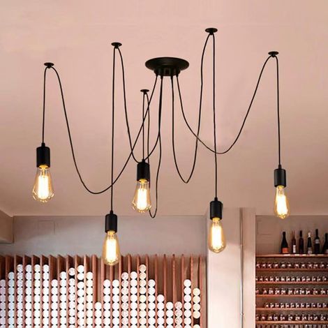 Lustre Araignee Suspension Lampe Suspendue Industrielle Lustre (1/5)