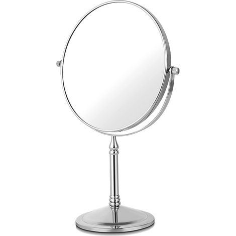 Miroir de maquillage grossissant 10x, loupe double face 1x et 10x avec support, loupe de table rotative à 360° pour salle de bain ou chambre à coucher (1/5)