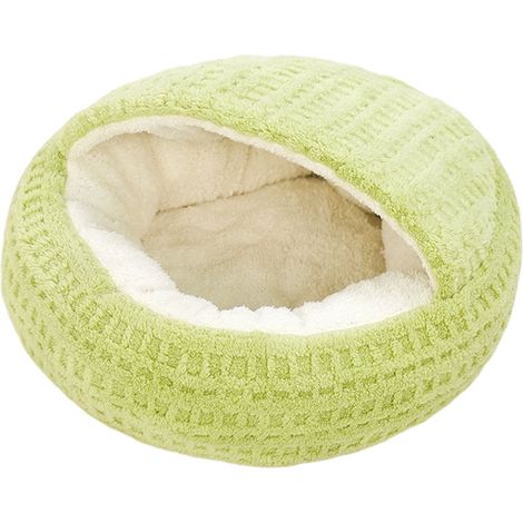 Nid Pour Animaux - Lit À Capuche Semi-Enclos En Forme De Coquille - Pour Chat Chiot Et Petit Chien - Vert - 50 Cm (1/5)