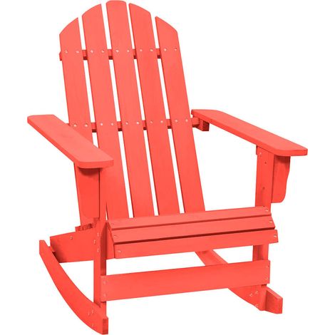 Chaise à bascule Adirondack de jardin en bois de sapin rouge 70 x 91,5 x 92 cm - PANGIVO (1/5)
