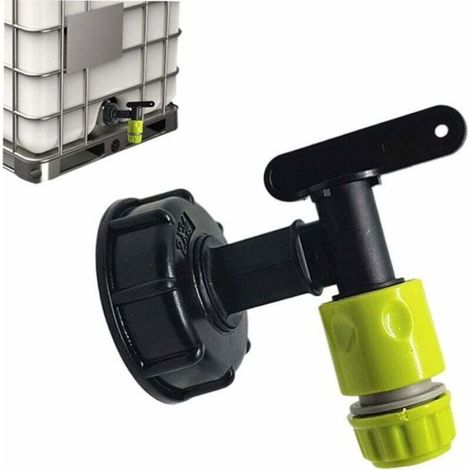 Robinet Cuve 1000l Plastique avce Raccord Tuyau d'arrosage, Adaptateur de Robinet de Réservoir IBC, Connecteur à Filet (1/4)