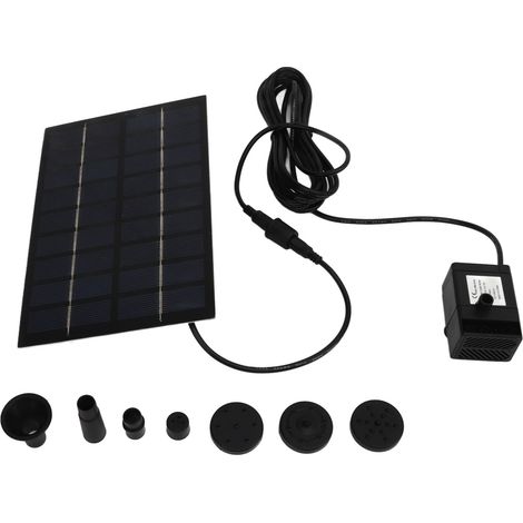 Kit de bomba de agua solar de 9V 2.8W, fácil montaje, bomba solar antiobstrucción con boquillas para estanques y decoración de jardines. (1/5)