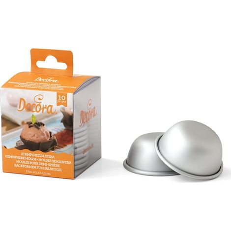 Moule à pâtisserie en aluminium, hémisphérique, 5 cm / 10 pièces. Decora (1/3)