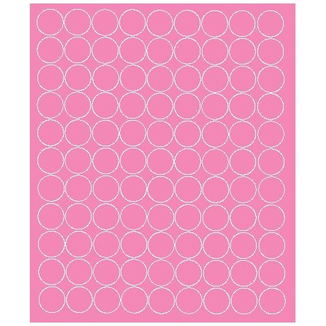 Adesivi circolari da 2 cm, pois, 99 pezzi, rosa lucido