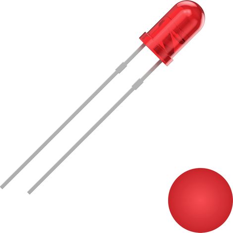 Quadrios 2111O155 LED bedrahtet Rot Rund 3 mm 700 mcd 30 ° 20 mA 2 V (1/2)