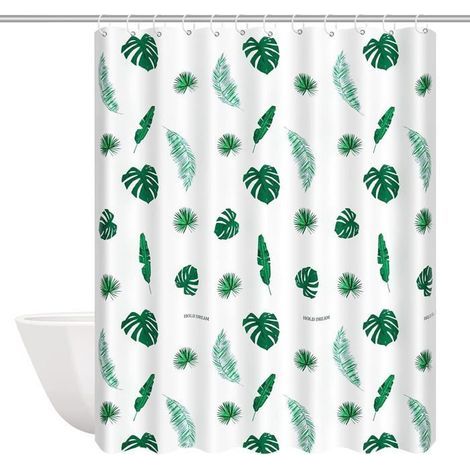 Shower Curtain - 180 x 200 cm - Waterproof - Mildew Resistant - Machine Washable