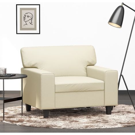 Sessel Creme 60 cm Kunstleder vidaXL (1/5)