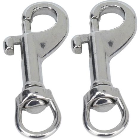 Mousqueton pivotant simple face en acier inoxydable 316, 65 mm
