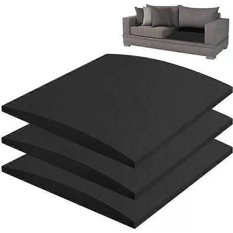 ABKP - Coussin de support pour canapé, utilisé pour réparer les assises affaissées, ensemble de 3 pièces pour canapé, coussin de support en mousse pour réparer les assises affaissées, noir. (1/5)