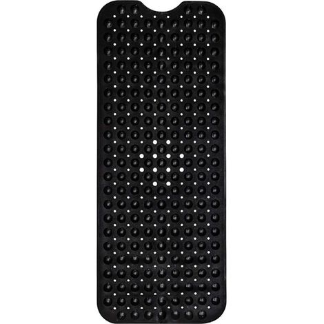 Tapis de bain – Tapis de bain extra long antidérapant 40 x 16 pouces – Tapis de douche noir antidérapant avec ventouses (noir 40x16) (1/4)