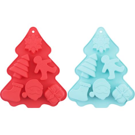 Moule À Pâtisserie En Silicone - Arbre De Noël Et Flocon De Neige - Pour Gâteaux Savon Et Sels De Bain - Lot De 2 (1/5)