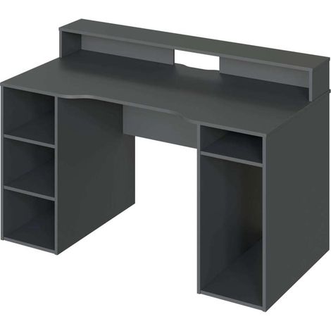 Mesa de ordenador color antracita Gamer gris 88 cm (alto) x 136 cm (ancho) x 67 cm (prof.) (1/5)