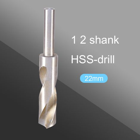 Foret hélicoïdal 22mm, queue cylindrique 1/2", HSS acier rapide, foret à tordre pour forgeron, noir, perçage métal, outil professionnel (1/2)