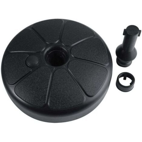 Pied de parasol noir support de parasol remplissable de sable forme ronde en plastique support intrieur portable durable solide poids lourd solide pour extrieur jardin de plage de jardin (1/4)