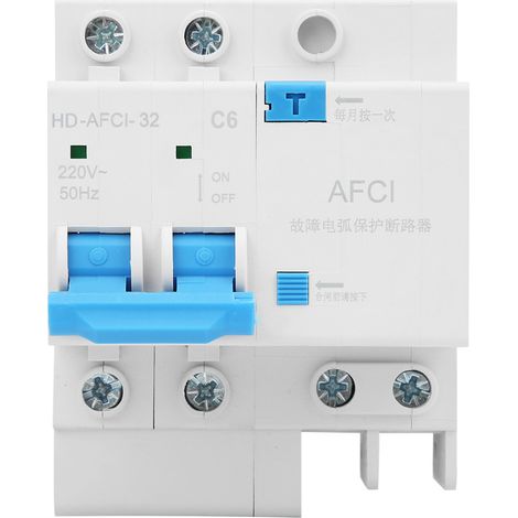 Disjoncteur 2P 230V 6A Protection Arc Électrique et Fuite de Courant pour Maison, Mini Disjoncteur Différentiel (1/5)
