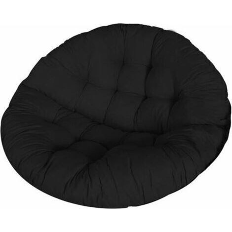 Coussin Coussins pour chaises de jardin rond coussin chaise swing chaise hamac rond coussin rond siège d'oiseau de chaise de nid chaise coussin panier pendante tapis rond for la maison 60x60CM Noir