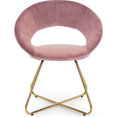 Poltrona Vanity Oro in velluto rosa (1/5)