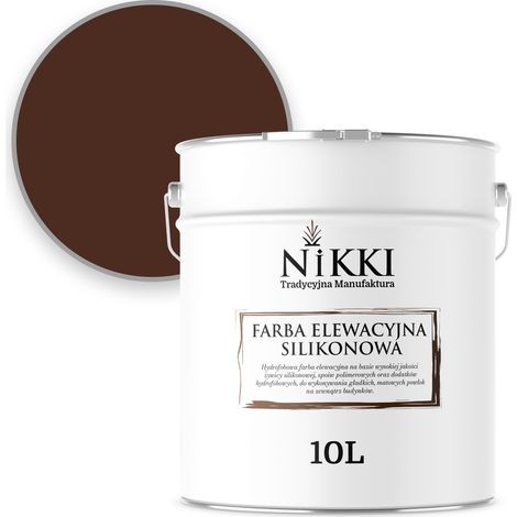 Pintura para fachadas 5L color marrón caoba RAL8016 resistente al enverdecimiento (1/5)