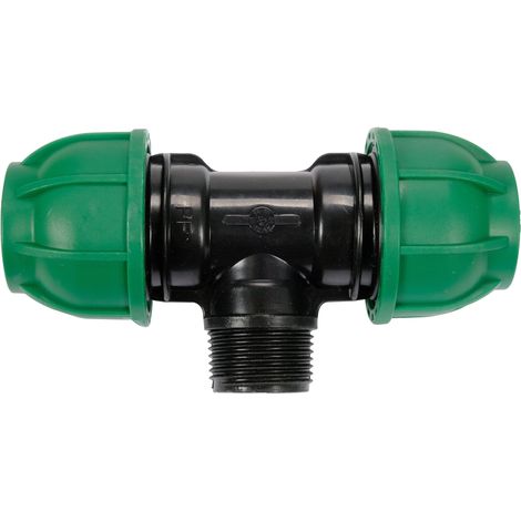 PP-T-Stück Außengewinde 32 mm x 1/2" x 32 mm