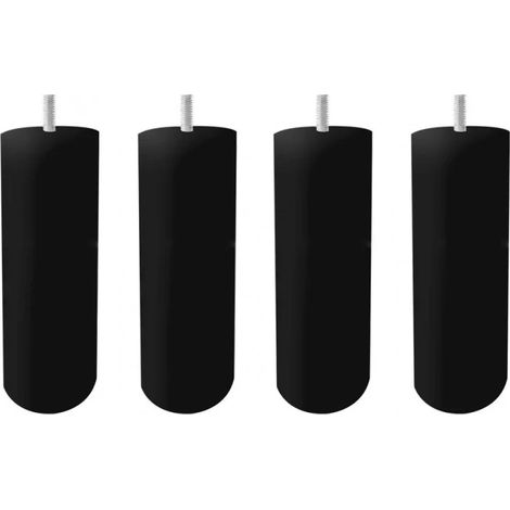 Lot de 4 pieds de meuble noir 20x6 rond bois de hêtre - PIEDS DE LIT (1/3)