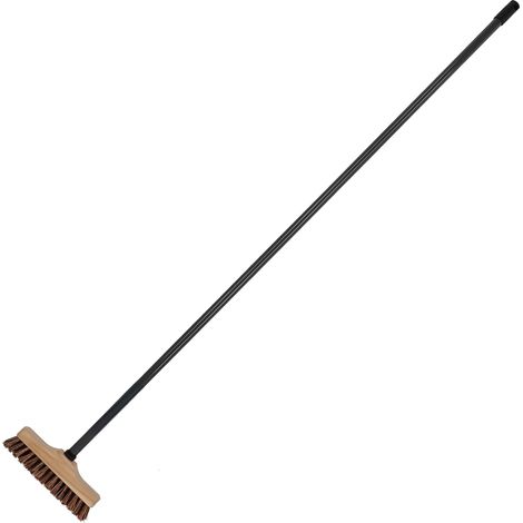KOTARBAU® Brosse à Récurer - Balai Brosse - Bois de Hêtre & Fibres Naturelles -  23 cm - Balai Brosse Sol - Balai Brosse Exterieur - Brosse de Nettoyage - avec Manche en Métal (1/4)