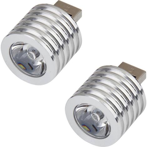 Deux supports de projecteur LED USB 3W en aluminium pour lampes torches EK blanches (1/5)
