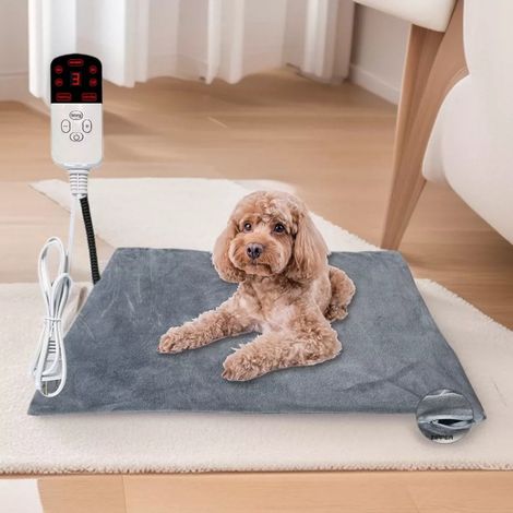 45 x 70 cm, universal heating pad for cats and dogs, 9 adjustable temperature settings, washable, pet heating blanket, gift. (1/2)