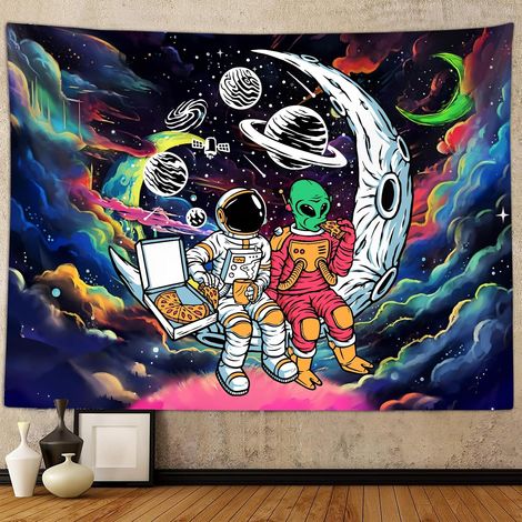 Wandteppich mit Astronautenmotiv für Männerzimmer, 152,4 x 101,6 cm (1/4)