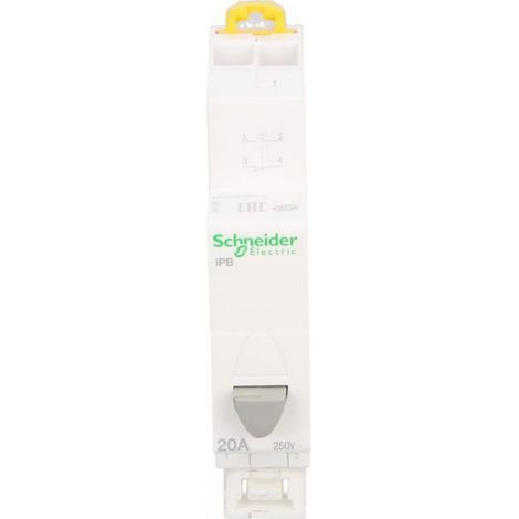 Acti9, iPB bouton-poussoir simple gris 1 NO + 1 NF 20A 230VCA - A9E18033