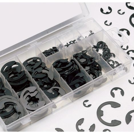 Surtido de clips y arandelas tipo E de seguridad y retencion, 300 piezas (1/5)