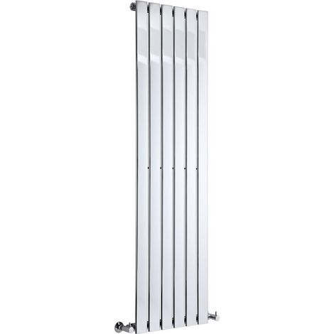 Milano Alpha Chrome Vertical Column Single Flat Panel Radiator - 1600mm x 450mm (1/5)