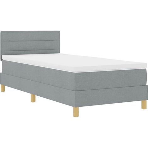Matelas à ressorts LED avec bande lumineuse LED, gris clair, 80 x 200 cm, revêtement en tissu. (1/5)
