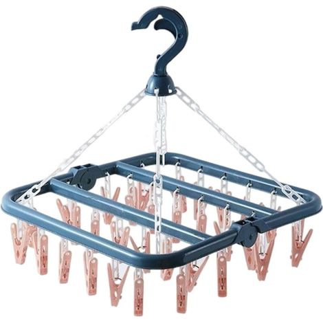 Hangage De Vêtements Capacité 32 Clips Multiples Espace Espace des Pliables Efficaces Rack Séchage pour Appartements Pliables Roses Airer La Maison (1/5)
