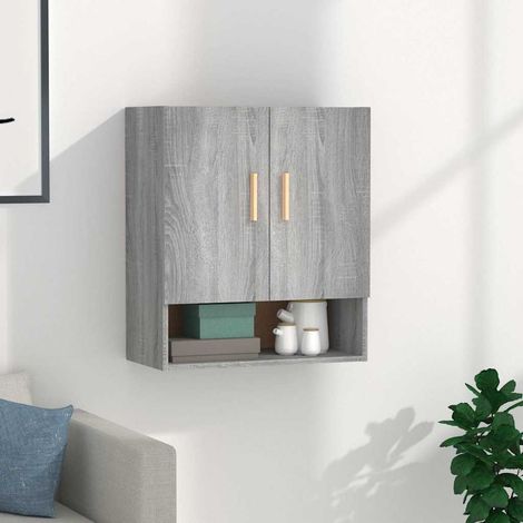 817586 vidaXL Wall Cabinet Grey Sonoma 60x31x70 cm Engineered Wood (1/5)