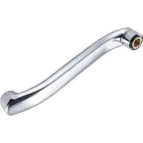 Bec de Robinet de Cuisine en Acier Inoxydable 30cm avec Capuchon en Laiton - Argent (1/4)