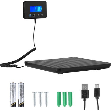 Balance Numérique Postale 200kg, Précision 10g/100g, Fonctions Maintien/Tare, Écran LCD, pour Colis et Bagages, Piles et Câble Inclus (1/5)
