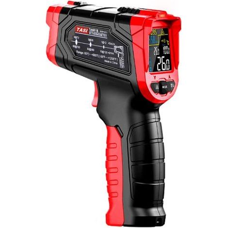 Thermomètre infrarouge, TA601B Thermomètre laser numérique Gamme de pistolet infrarouge LCD rétro-éclairé pour la température interne du four à bois de cuisine(-50°C a 680°C / -58 ℉ 1056 ℉) (1/5)