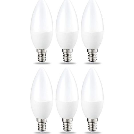 Pack of 6 Small LED Flame Light Bulbs with E14 Edison Screw, 5W (equivalent to 40W), Warm White, Non-dimmable (1/4)