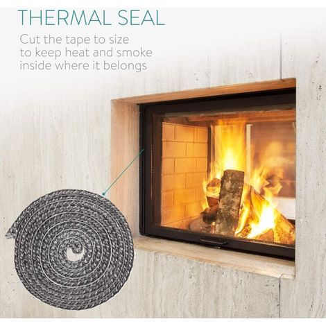 Joint d'étanchéité autoadhésif haute température 3m – Résistant jusqu'à 550°C – Largeur 20mm, épaisseur 3mm – Isolation thermique cheminée