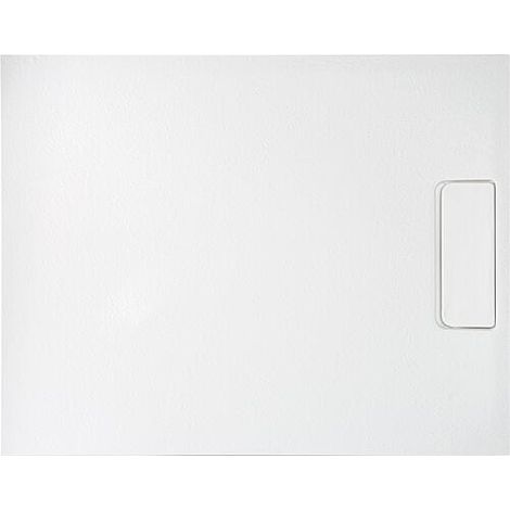 Receveur de douche Douron 1000 x 35 x 800 mm avec structure en pierre fonte minérale blanc mat, écoul. 52 mm