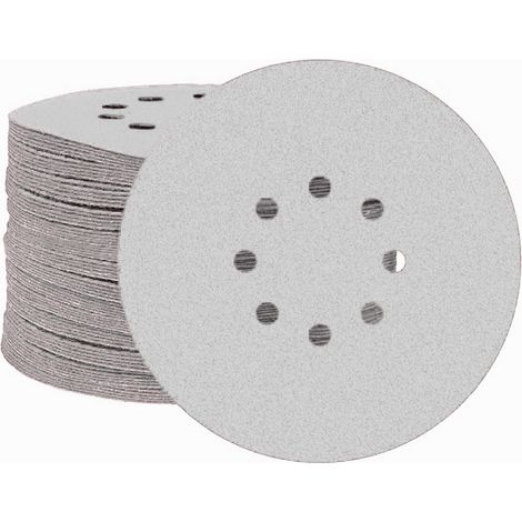 MioTools Shark Klett-Schleifscheiben, 225 mm, 8-Loch, f. Trockenbauschleifer, Normalkorund (25 Stk.) K400 (1/5)