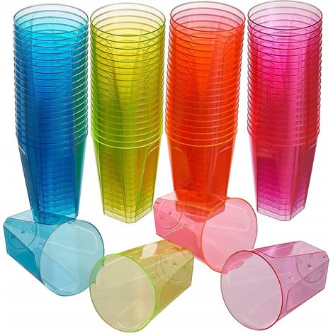 Wiederverwendbare Plastikbecher, bunt, 12 Stück, für Geburtstag, Picknick, Kindergarten
