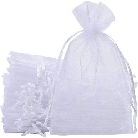 100 pièces Sac de Protection de Raisins, Sacs Organza avec Cordon, Sac Protection Fruits, Filet Contre Les Insectes, Protection et Anti-nuisibles pour Jardin (15x20cmBlanc) (1/5)