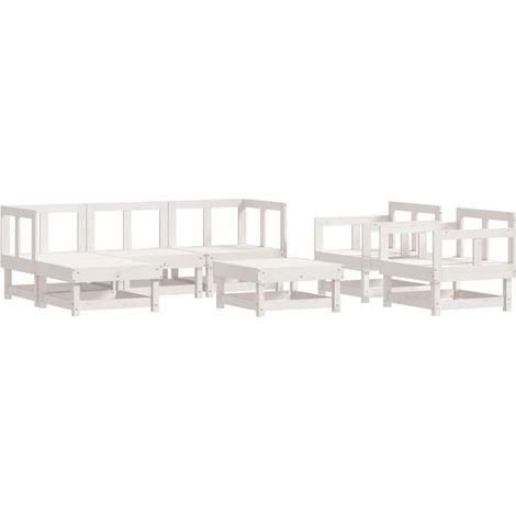 Maison Exclusive - Set Salotto da Giardino 7 pz Bianco in Legno Massello di Pino