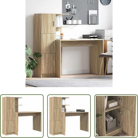 Bureau moderne -  Bureau 2 pcs Chêne Sonoma (1/5)