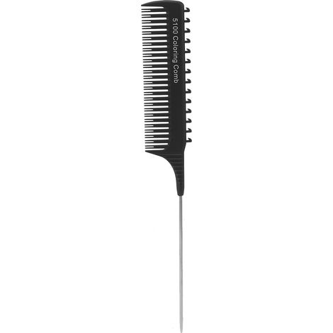 Highlighting Clip Comb Teasing Foiling Salon Straightening Hair Clip Styling Weaving Rat Tail Parting Combs for Unisex Black (1/5)